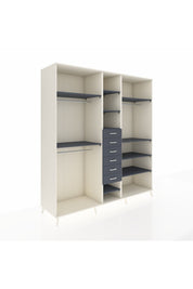 Kronos Dolap 10 Raflı 6 Çekmeceli 3 Askılı 220x59x243 Aytaşı-Antrasit/Antrasit