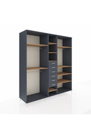 Kronos Dolap 10 Raflı 6 Çekmeceli 3 Askılı 220x59x243 Antrasit-Çam/Antrasit