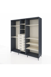 Kronos Dolap 10 Raflı 6 Çekmeceli 3 Askılı 220x59x243 Antrasit-Aytaşı/Aytaşı