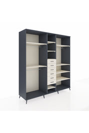 Kronos Dolap 10 Raflı 6 Çekmeceli 3 Askılı 220x59x243 Antrasit-Aytaşı/Aytaşı