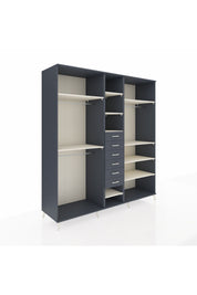 Kronos Dolap 10 Raflı 6 Çekmeceli 3 Askılı 220x59x243 Antrasit-Aytaşı/Antrasit
