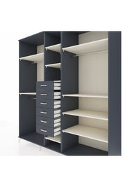 Kronos Dolap 10 Raflı 6 Çekmeceli 3 Askılı 220x59x243 Antrasit-Aytaşı/Antrasit