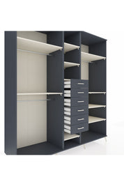 Kronos Dolap 10 Raflı 6 Çekmeceli 3 Askılı 220x59x243 Antrasit-Aytaşı/Antrasit