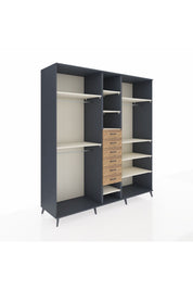 Kronos Dolap 10 Raflı 6 Çekmeceli 3 Askılı 220x59x243 Antrasit-Aytaşı/Çam