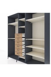 Kronos Dolap 10 Raflı 6 Çekmeceli 3 Askılı 220x59x243 Antrasit-Aytaşı/Çam