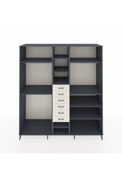 Kronos Dolap 10 Raflı 6 Çekmeceli 3 Askılı 220x59x243 Antrasit-Antrasit/Aytaşı