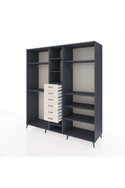 Kronos Dolap 10 Raflı 6 Çekmeceli 3 Askılı 220x59x243 Antrasit-Antrasit/Aytaşı