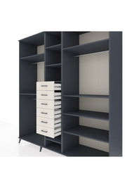 Kronos Dolap 10 Raflı 6 Çekmeceli 3 Askılı 220x59x243 Antrasit-Antrasit/Aytaşı