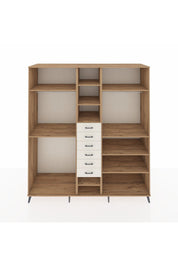 Kronos Dolap 10 Raflı 6 Çekmeceli 3 Askılı 220x59x243 Çam-Çam/Aytaşı