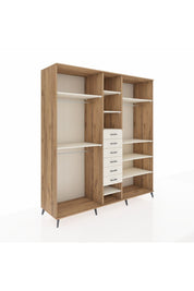 Kronos Dolap 10 Raflı 6 Çekmeceli 3 Askılı 220x59x243 Çam-Aytaşı/Aytaşı