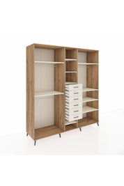 Kronos Dolap 10 Raflı 6 Çekmeceli 3 Askılı 220x59x243 Çam-Aytaşı/Aytaşı