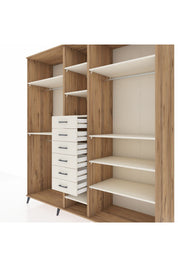 Kronos Dolap 10 Raflı 6 Çekmeceli 3 Askılı 220x59x243 Çam-Aytaşı/Aytaşı