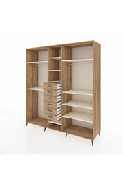 Kronos Dolap 10 Raflı 6 Çekmeceli 3 Askılı 220x59x243 Çam-Aytaşı/Çam