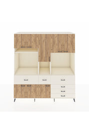 Kronos Dolap 10 Raflı 6 Çekmeceli 8 Kapaklı 220x59x243 Aytaşı-Çam/Aytaşı