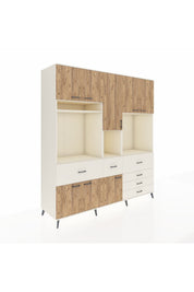 Kronos Dolap 10 Raflı 6 Çekmeceli 8 Kapaklı 220x59x243 Aytaşı-Çam/Aytaşı