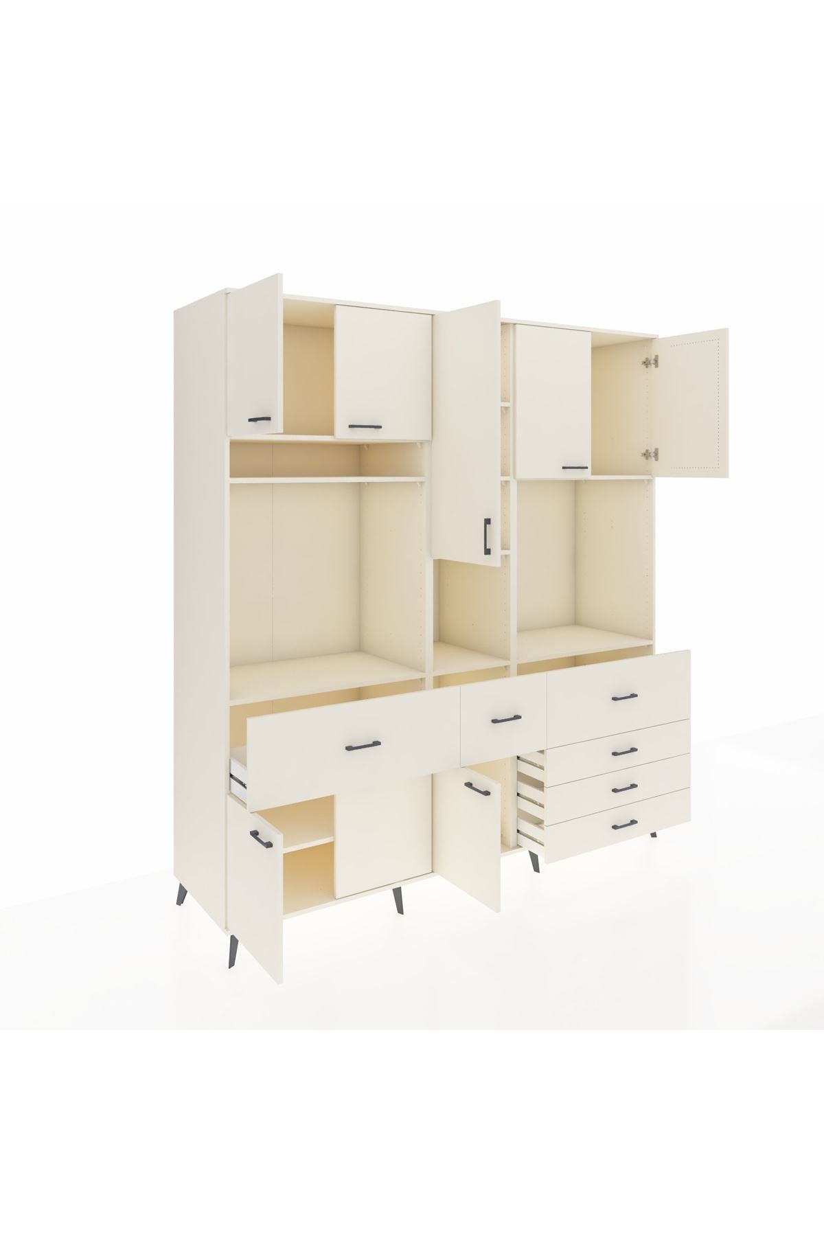 Kronos Dolap 10 Raflı 6 Çekmeceli 8 Kapaklı 220x59x243 Aytaşı-Aytaşı/Aytaşı