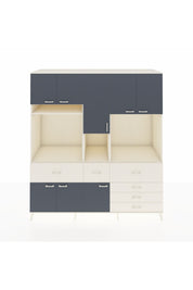 Kronos Dolap 10 Raflı 6 Çekmeceli 8 Kapaklı 220x59x243 Aytaşı-Antrasit/Aytaşı