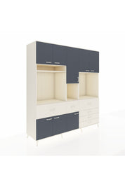 Kronos Dolap 10 Raflı 6 Çekmeceli 8 Kapaklı 220x59x243 Aytaşı-Antrasit/Aytaşı