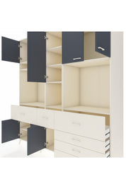 Kronos Dolap 10 Raflı 6 Çekmeceli 8 Kapaklı 220x59x243 Aytaşı-Antrasit/Aytaşı