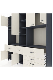 Kronos Dolap 10 Raflı 6 Çekmeceli 8 Kapaklı 220x59x243 Antrasit-Aytaşı/Aytaşı