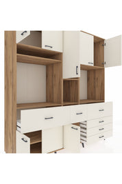 Kronos Dolap 10 Raflı 6 Çekmeceli 8 Kapaklı 220x59x243 Çam-Aytaşı/Aytaşı