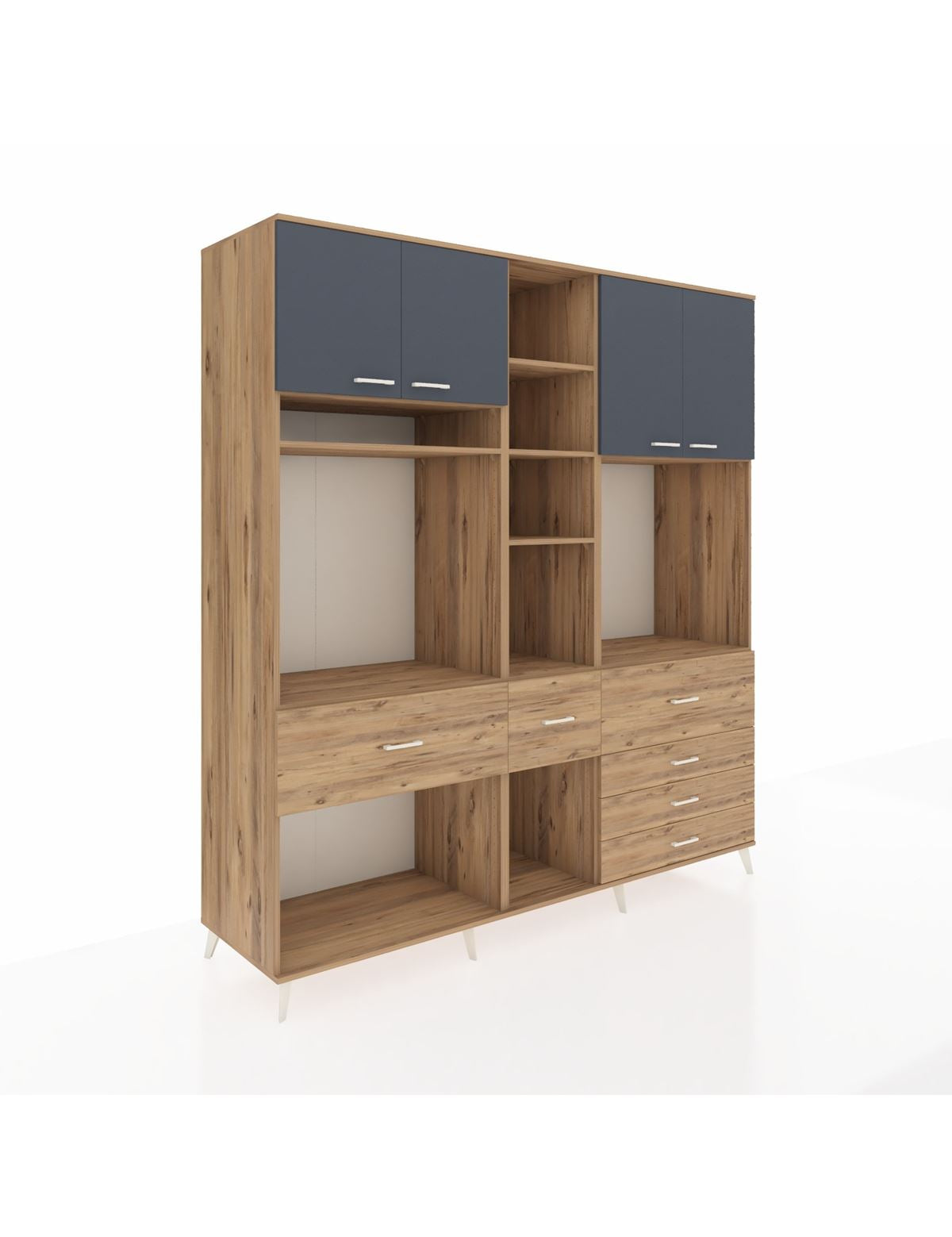 Kronos Dolap 11 Raflı 6 Çekmeceli 4 Kapaklı 220x59x243 - S784M036V27C