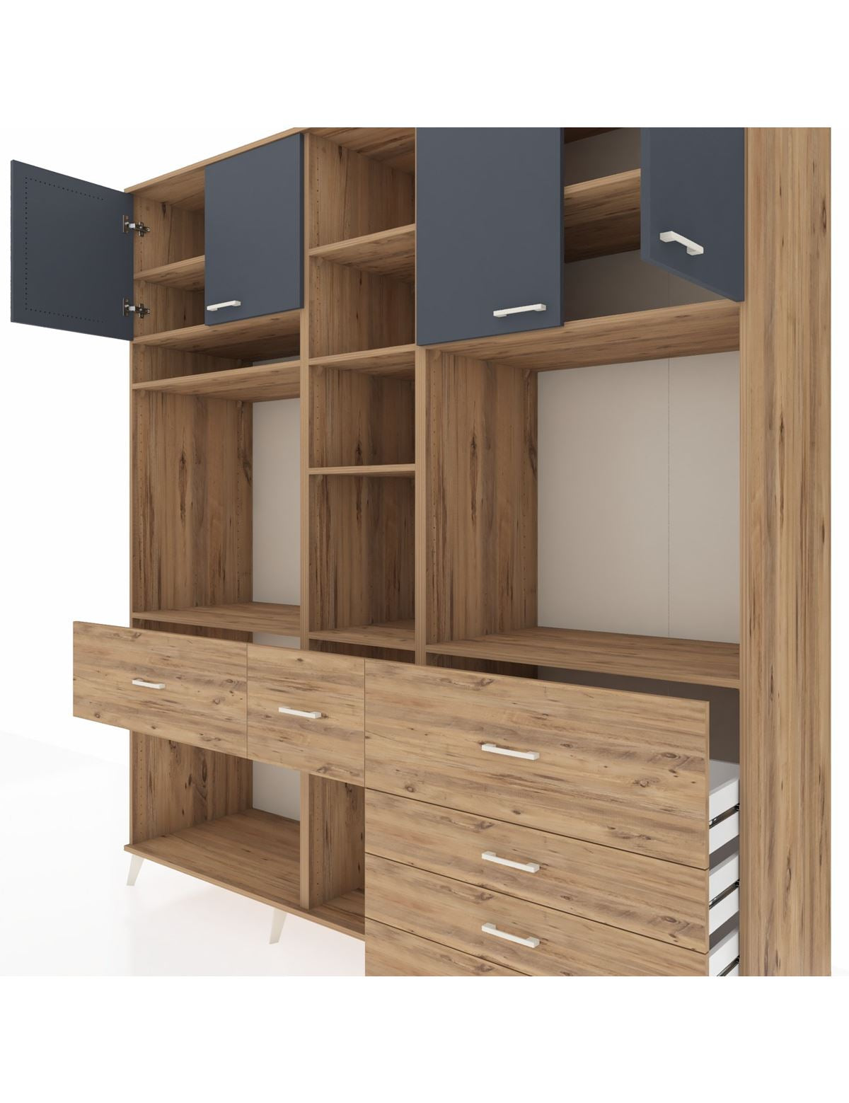 Kronos Dolap 11 Raflı 6 Çekmeceli 4 Kapaklı 220x59x243 - S784M036V27C