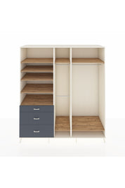 Kronos Dolap 9 Raflı 3 Çekmeceli 3 Askılı 220x59x243 Aytaşı-Çam/Antrasit
