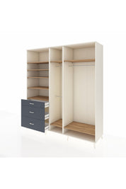 Kronos Dolap 9 Raflı 3 Çekmeceli 3 Askılı 220x59x243 Aytaşı-Çam/Antrasit