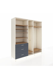 Kronos Dolap 9 Raflı 3 Çekmeceli 3 Askılı 220x59x243 Aytaşı-Çam/Antrasit
