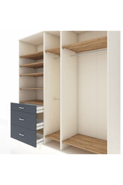 Kronos Dolap 9 Raflı 3 Çekmeceli 3 Askılı 220x59x243 Aytaşı-Çam/Antrasit