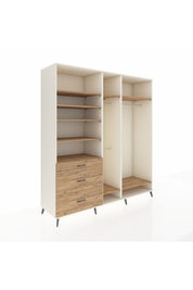 Kronos Dolap 9 Raflı 3 Çekmeceli 3 Askılı 220x59x243 Aytaşı-Çam/Çam