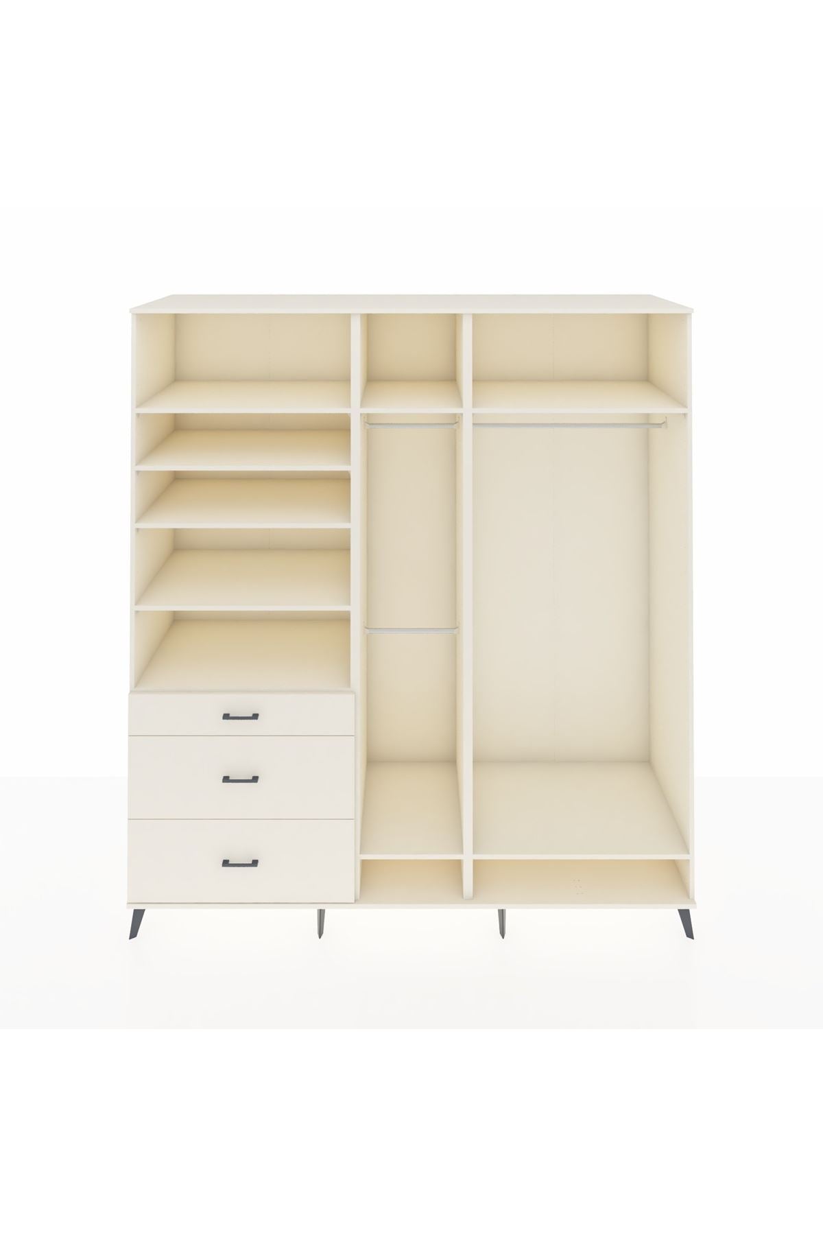 Kronos Dolap 9 Raflı 3 Çekmeceli 3 Askılı 220x59x243 Aytaşı-Aytaşı/Aytaşı