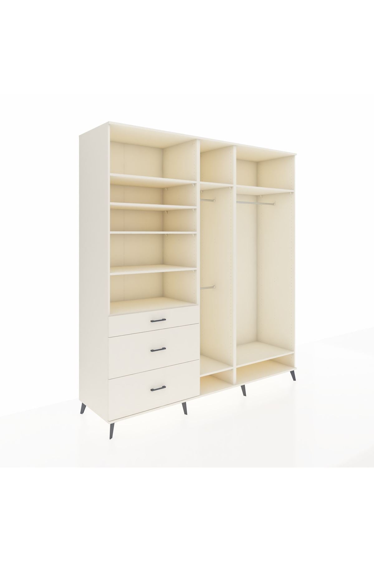 Kronos Dolap 9 Raflı 3 Çekmeceli 3 Askılı 220x59x243 Aytaşı-Aytaşı/Aytaşı