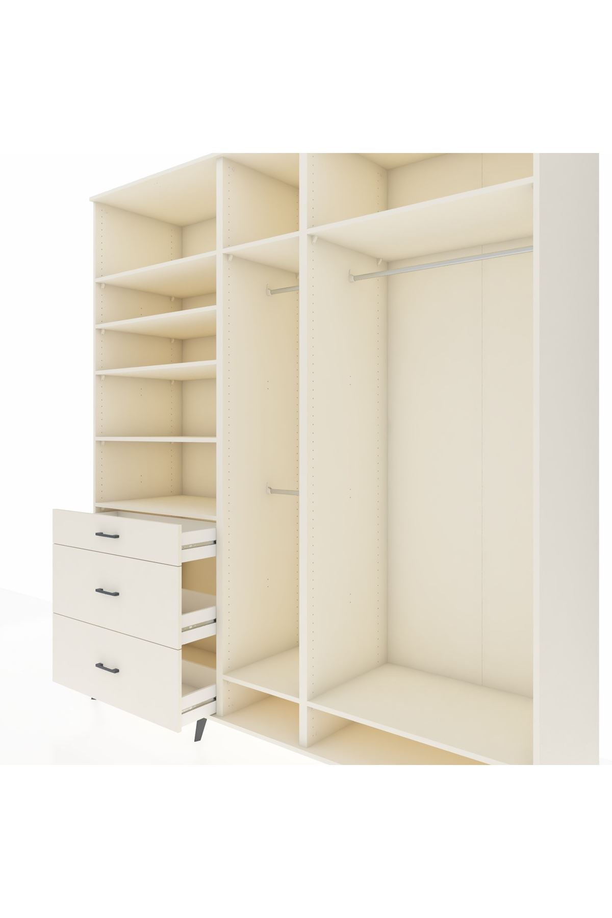 Kronos Dolap 9 Raflı 3 Çekmeceli 3 Askılı 220x59x243 Aytaşı-Aytaşı/Aytaşı