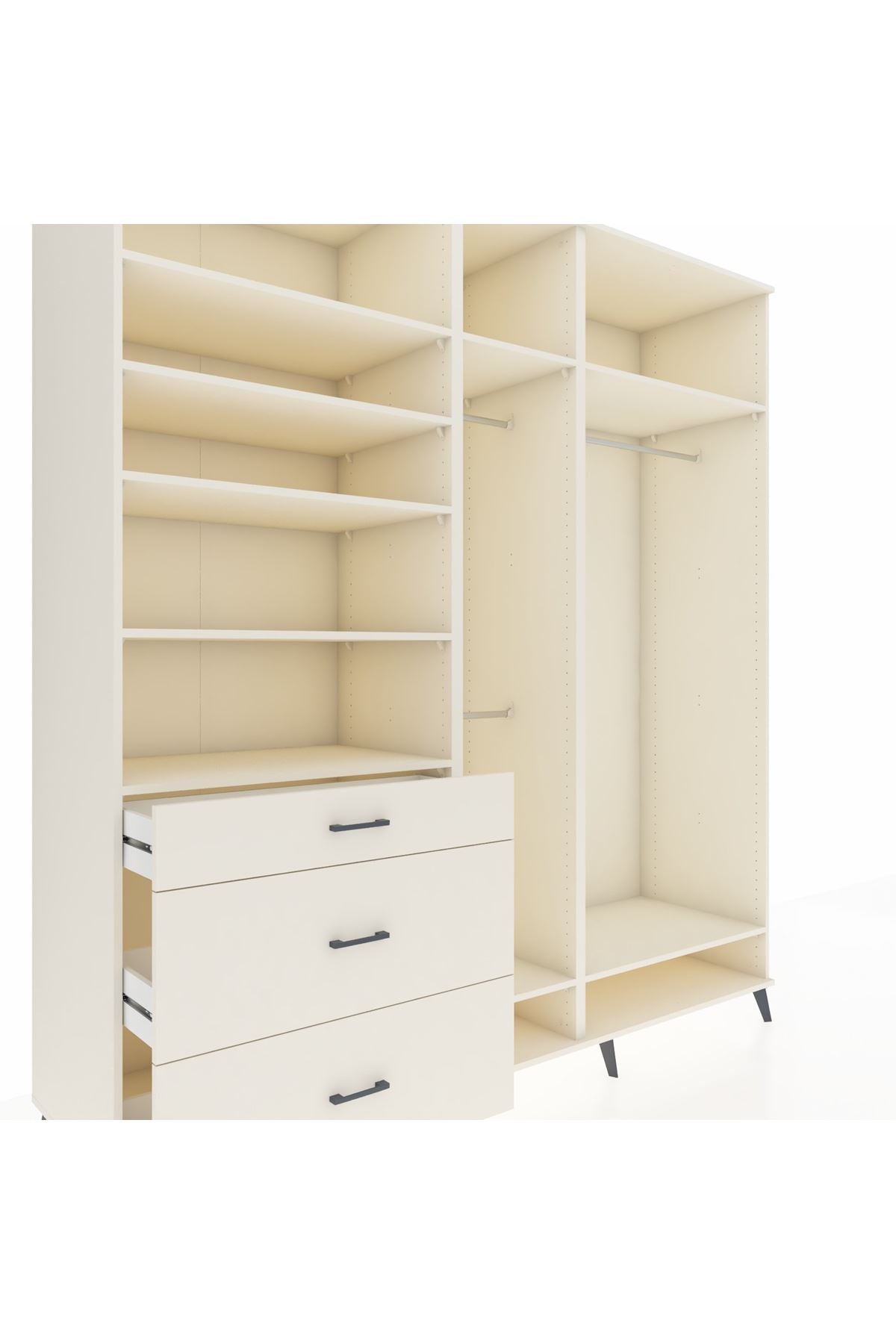 Kronos Dolap 9 Raflı 3 Çekmeceli 3 Askılı 220x59x243 Aytaşı-Aytaşı/Aytaşı