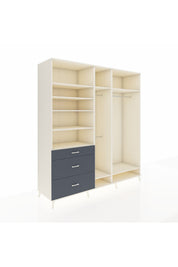 Kronos Dolap 9 Raflı 3 Çekmeceli 3 Askılı 220x59x243 Aytaşı-Aytaşı/Antrasit