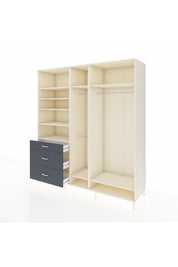 Kronos Dolap 9 Raflı 3 Çekmeceli 3 Askılı 220x59x243 Aytaşı-Aytaşı/Antrasit