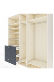 Kronos Dolap 9 Raflı 3 Çekmeceli 3 Askılı 220x59x243 Aytaşı-Aytaşı/Antrasit