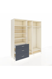 Kronos Dolap 9 Raflı 3 Çekmeceli 3 Askılı 220x59x243 Aytaşı-Aytaşı/Antrasit