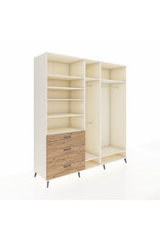 Kronos Dolap 9 Raflı 3 Çekmeceli 3 Askılı 220x59x243 Aytaşı-Aytaşı/Çam