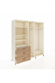 Kronos Dolap 9 Raflı 3 Çekmeceli 3 Askılı 220x59x243 Aytaşı-Aytaşı/Çam