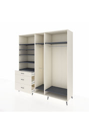 Kronos Dolap 9 Raflı 3 Çekmeceli 3 Askılı 220x59x243 Aytaşı-Antrasit/Aytaşı