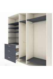 Kronos Dolap 9 Raflı 3 Çekmeceli 3 Askılı 220x59x243 Aytaşı-Antrasit/Antrasit