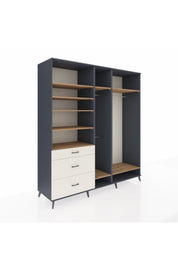 Kronos Dolap 9 Raflı 3 Çekmeceli 3 Askılı 220x59x243 Antrasit-Çam/Aytaşı