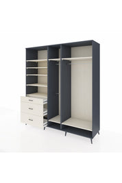 Kronos Dolap 9 Raflı 3 Çekmeceli 3 Askılı 220x59x243 Antrasit-Aytaşı/Aytaşı