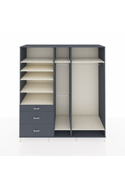 Kronos Dolap 9 Raflı 3 Çekmeceli 3 Askılı 220x59x243 Antrasit-Aytaşı/Antrasit