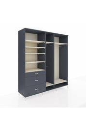 Kronos Dolap 9 Raflı 3 Çekmeceli 3 Askılı 220x59x243 Antrasit-Aytaşı/Antrasit