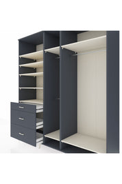 Kronos Dolap 9 Raflı 3 Çekmeceli 3 Askılı 220x59x243 Antrasit-Aytaşı/Antrasit