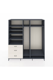 Kronos Dolap 9 Raflı 3 Çekmeceli 3 Askılı 220x59x243 Antrasit-Antrasit/Aytaşı